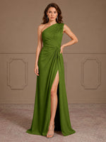 One-Shoulder Prom Dress with Slit