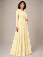 A-line Mother of the Bride Dress with Lace 