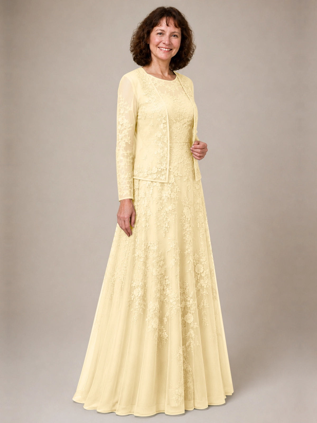 A-line Mother of the Bride Dress with Lace 