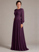 Chiffon Mother of the Bride Dress with Jewel Neckline 