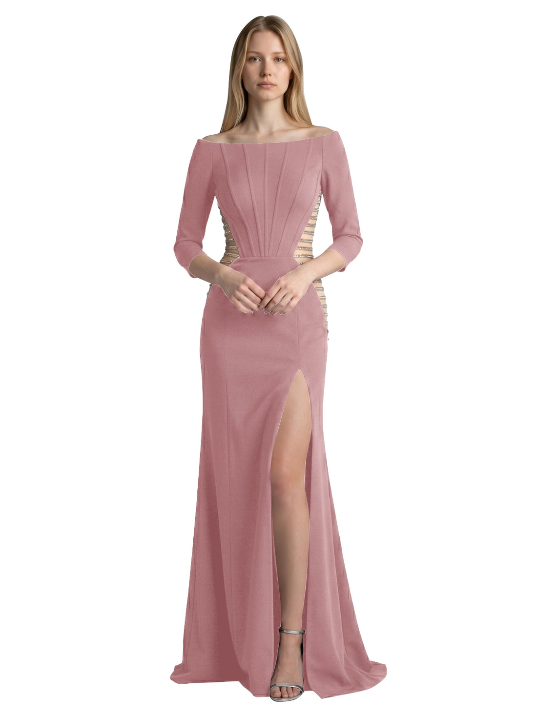 Side Cutout Slit Prom Dress 