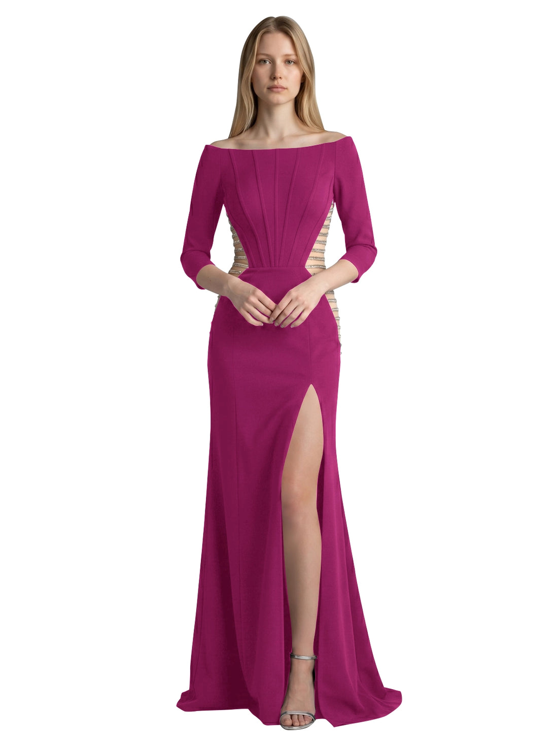 Side Cutout Slit Prom Dress 