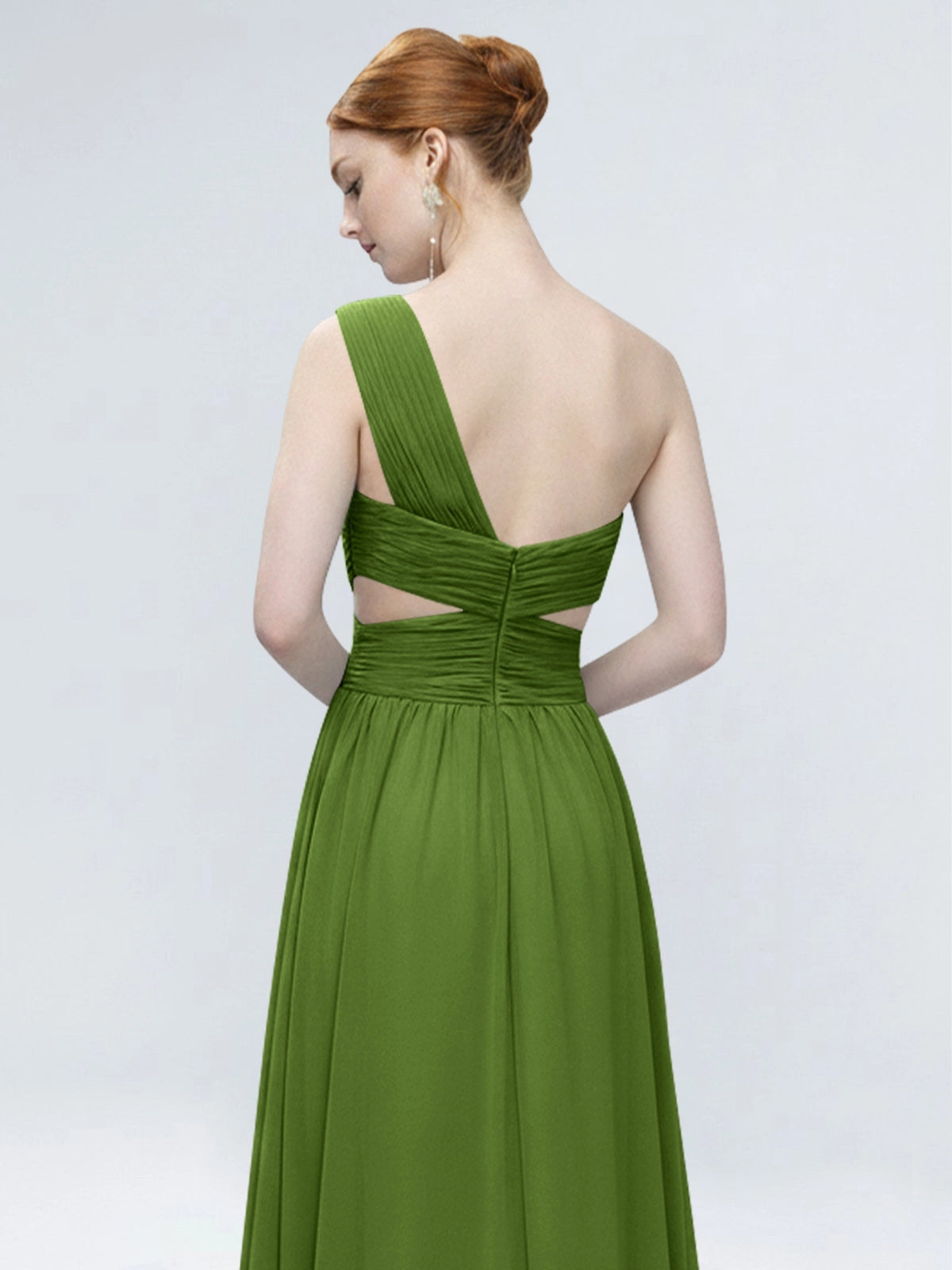 One-Shoulder Side Cut-Out Bridesmaid Dress 