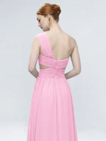 One-Shoulder Side Cut-Out Bridesmaid Dress 