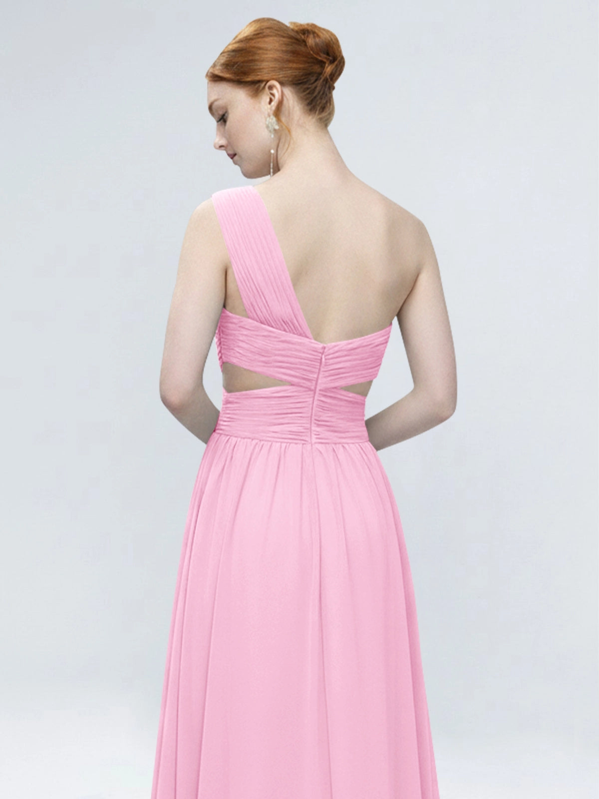 One-Shoulder Side Cut-Out Bridesmaid Dress 