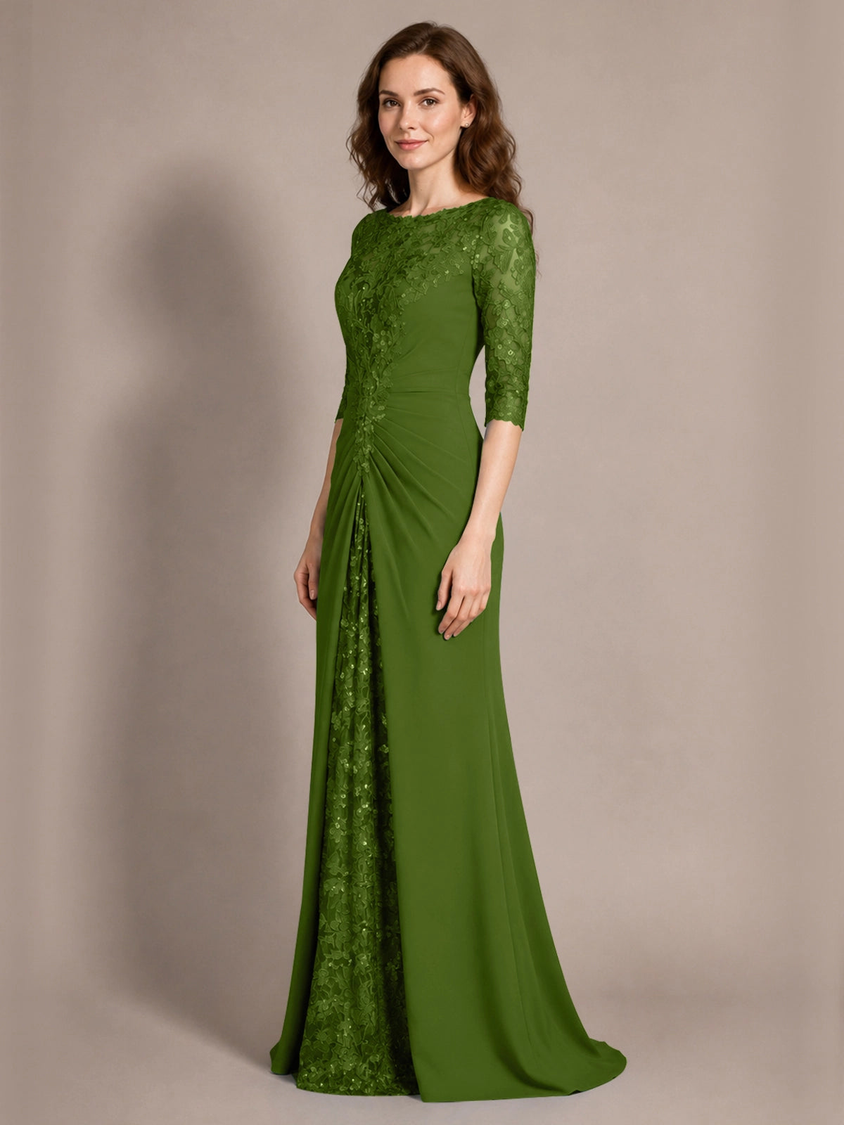 Lace Mother of the Bride Dress with Applique 