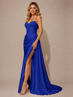 Silk-like Prom Dress with Appliques