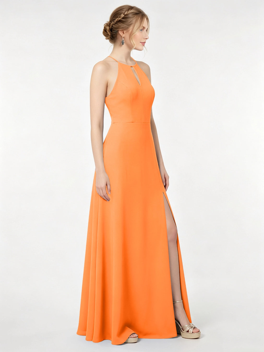 Chiffon Bridesmaid Dress with Halter 