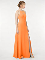 Chiffon Bridesmaid Dress with Halter 