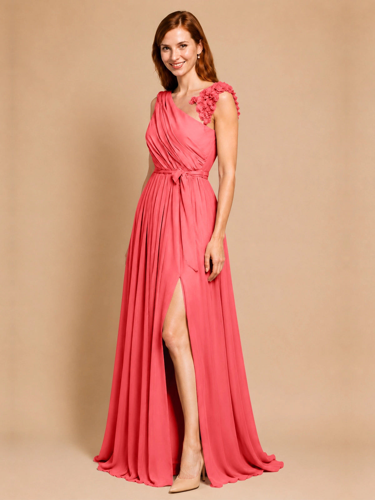 Chiffon Prom Dress with Appliques