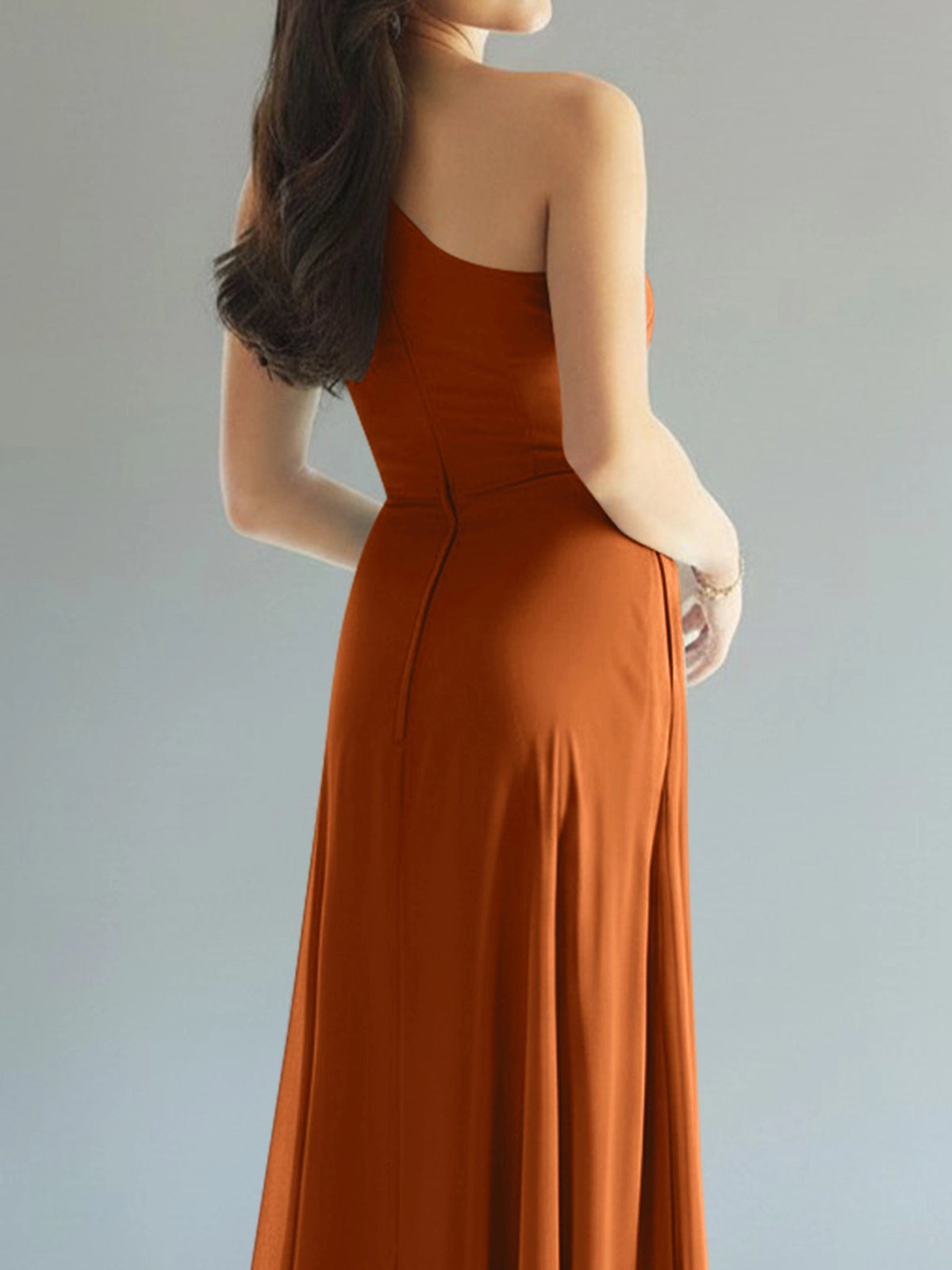 One-Shoulder Bridesmaid Dress with Slit