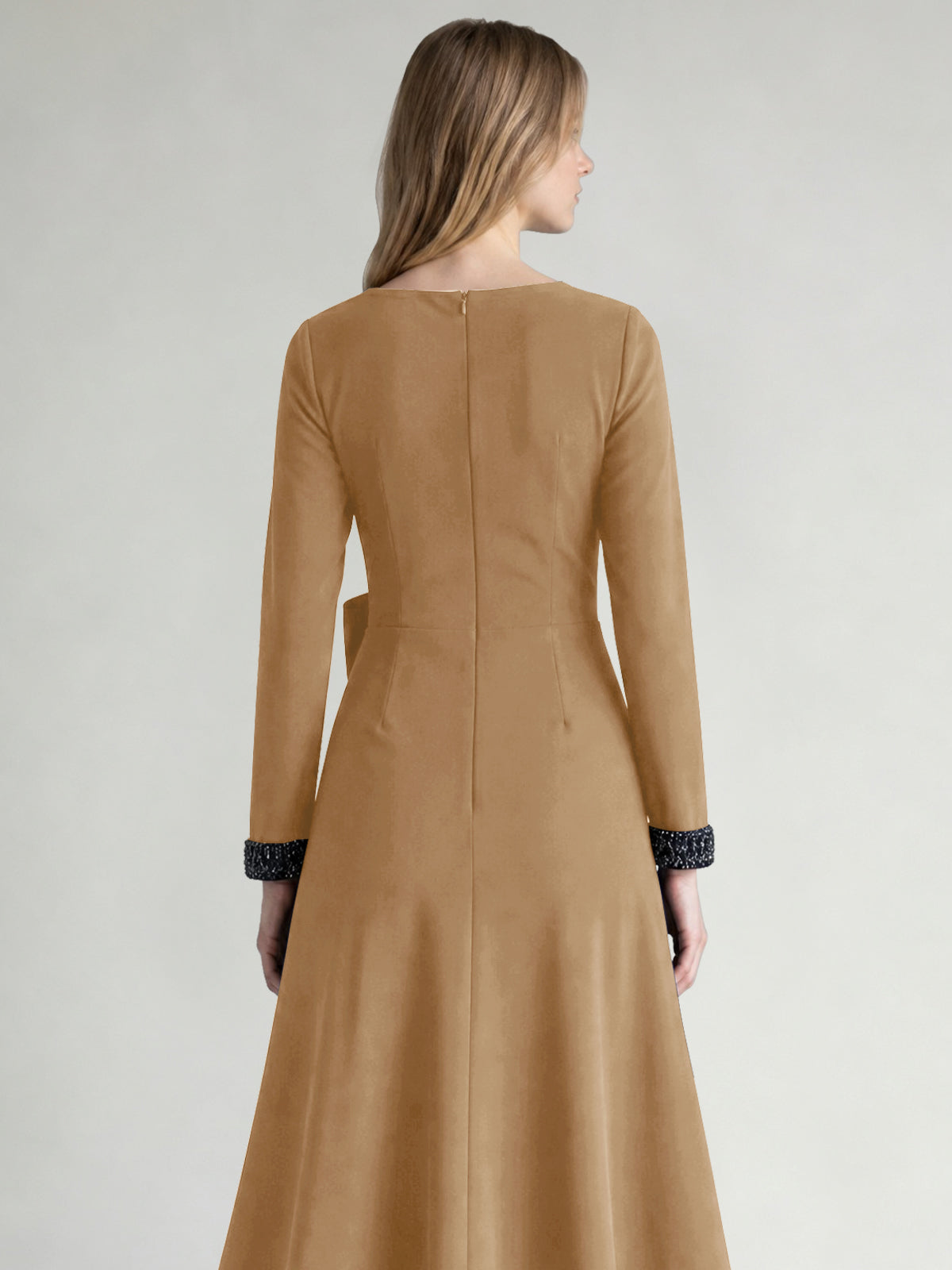 Stretch Satin Mother of the Bride Dress with Crystal
