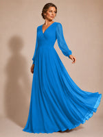 Chiffon Mother of the Bride Dress with Long Sleeves 