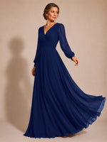 Chiffon Mother of the Bride Dress with Long Sleeves 