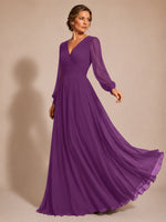 Chiffon Mother of the Bride Dress with Long Sleeves 