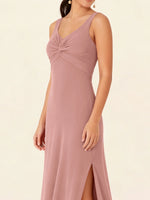 Chiffon Bridesmaid Dress with Slit 