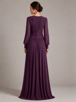 Chiffon Mother of the Bride Dress with Jewel Neckline 
