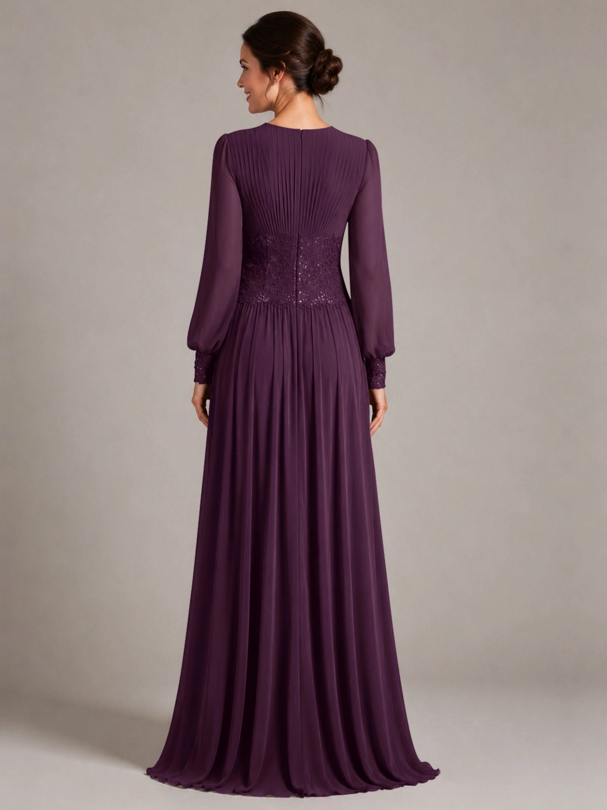 Chiffon Mother of the Bride Dress with Jewel Neckline 