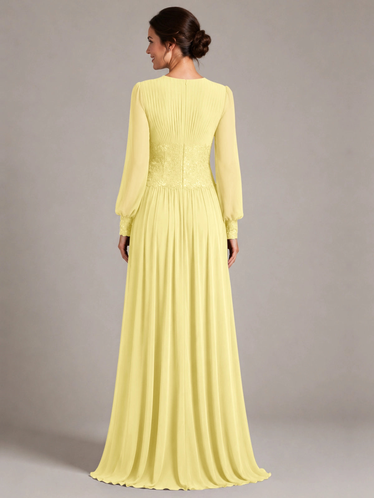 Chiffon Mother of the Bride Dress with Jewel Neckline 