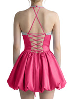Beading Bubble Hem Mini Dress 