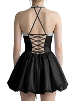 Beading Bubble Hem Mini Dress 