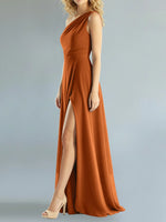 One-Shoulder Bridesmaid Dress with Slit