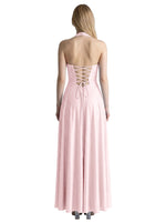 Halter Beaded Prom Dress 