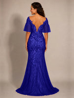 Mermaid Mother of the Bride Dress with V-neck 