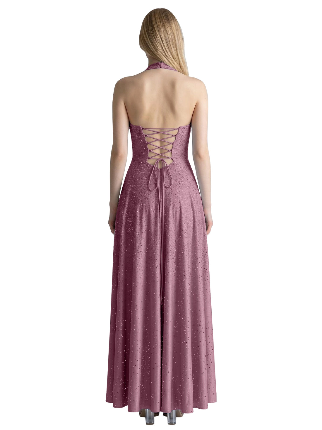 Halter Beaded Prom Dress 