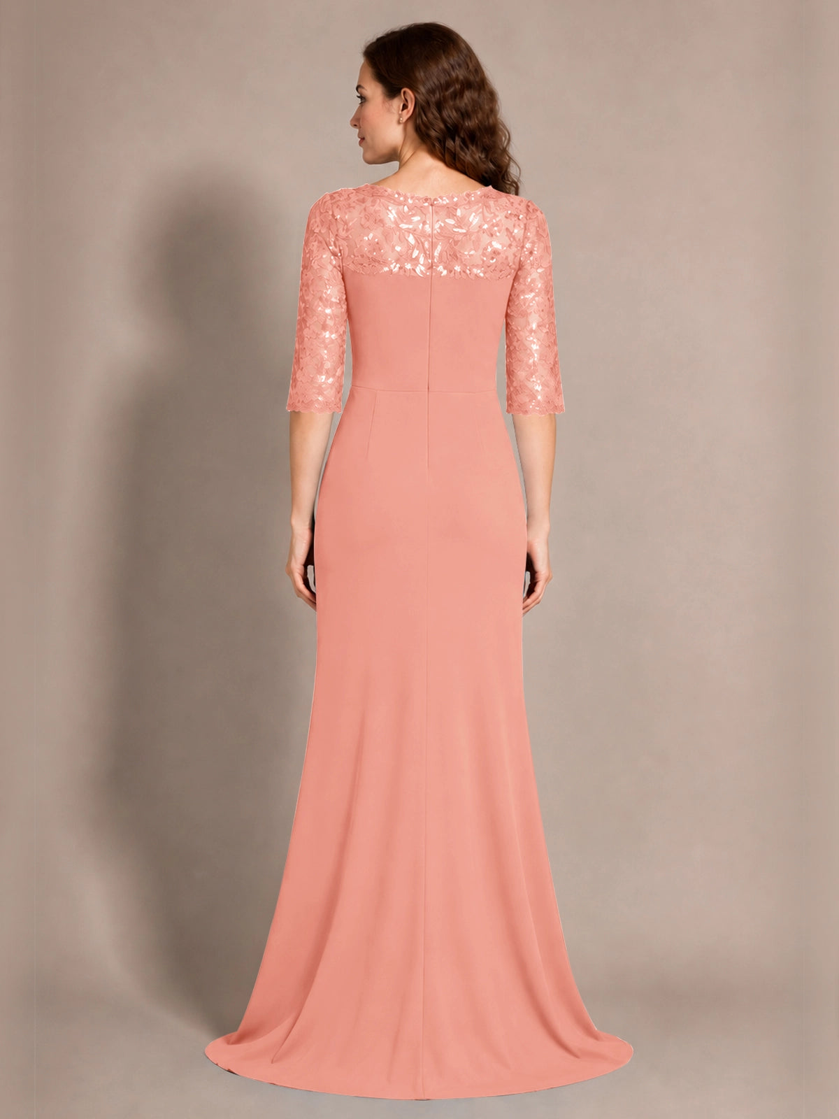 Lace Mother of the Bride Dress with Applique 