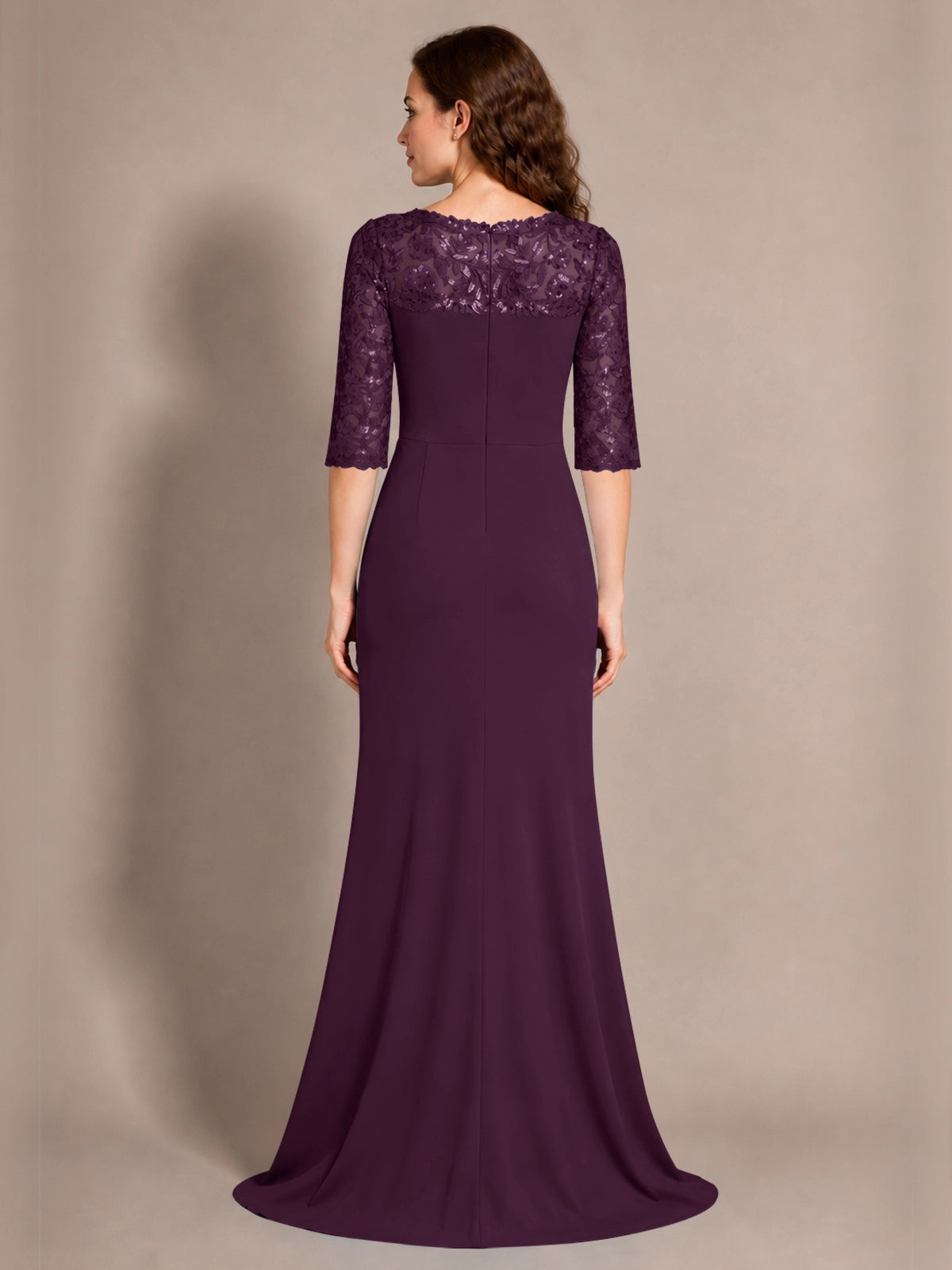 Lace Mother of the Bride Dress with Applique 