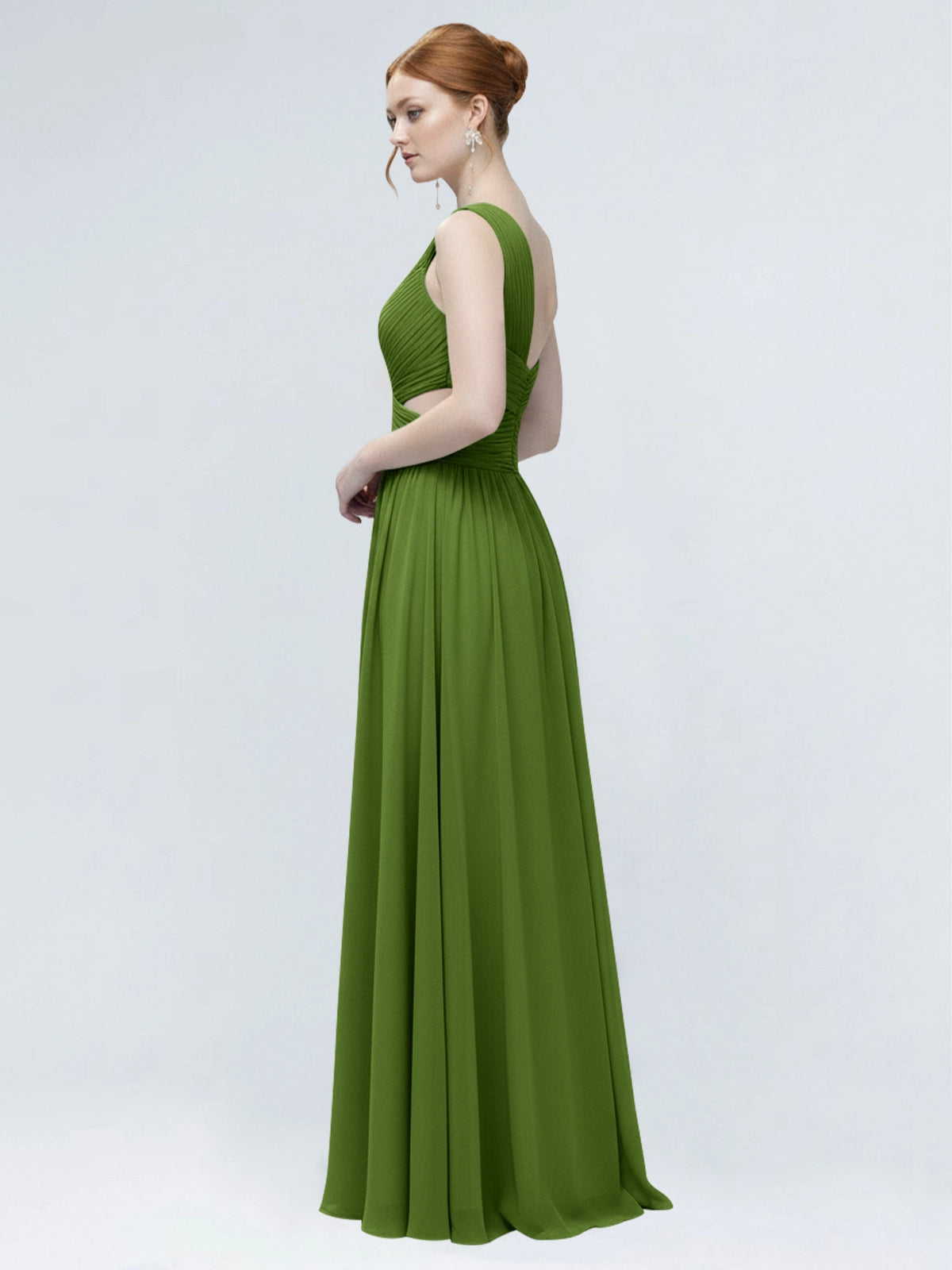 One-Shoulder Side Cut-Out Bridesmaid Dress 