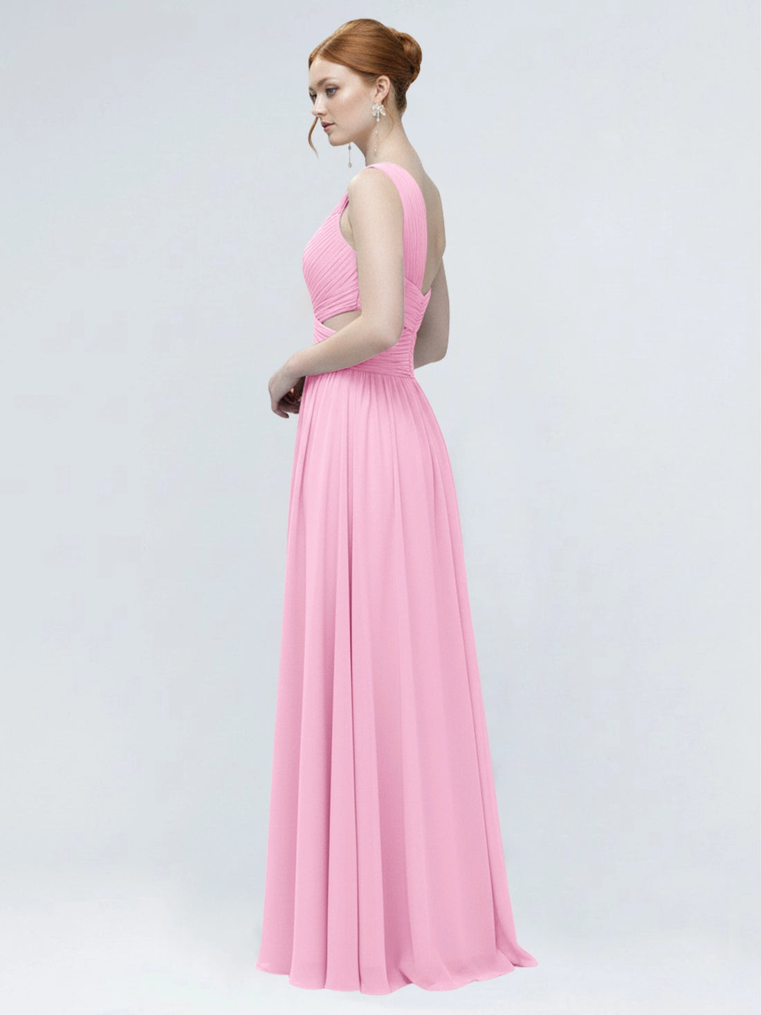 One-Shoulder Side Cut-Out Bridesmaid Dress 