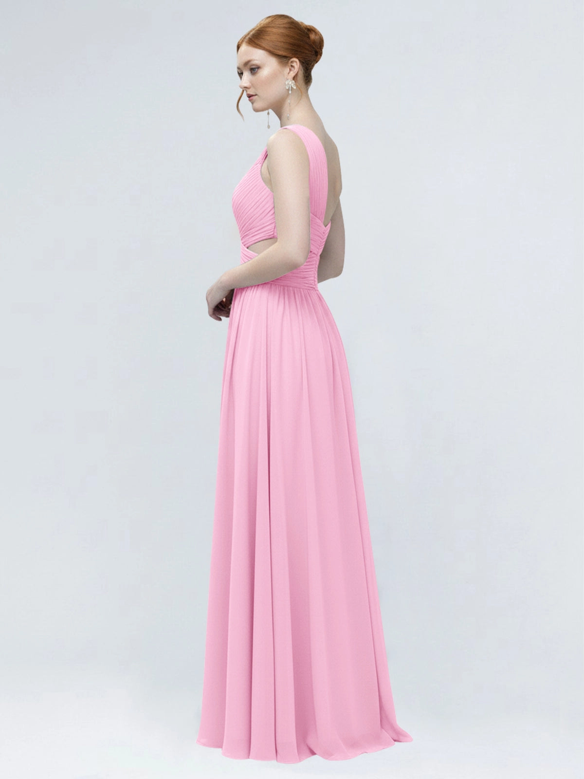 One-Shoulder Side Cut-Out Bridesmaid Dress 