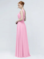 One-Shoulder Side Cut-Out Bridesmaid Dress 