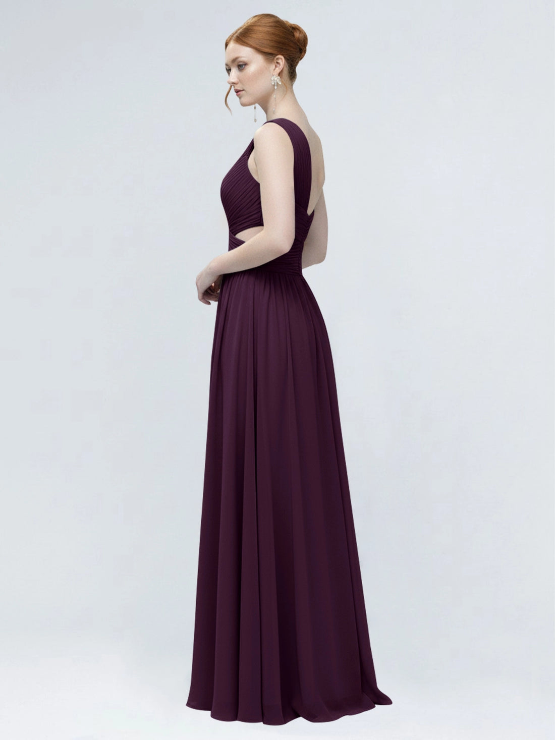 One-Shoulder Side Cut-Out Bridesmaid Dress 