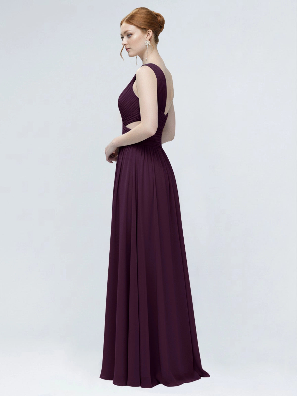 One-Shoulder Side Cut-Out Bridesmaid Dress 