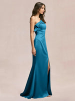 Satin Bow Accent Bridesmaid Dress 