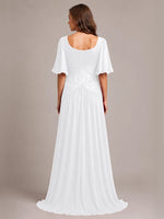 Cowl Neck Mother of the Bride Dress with Applique 