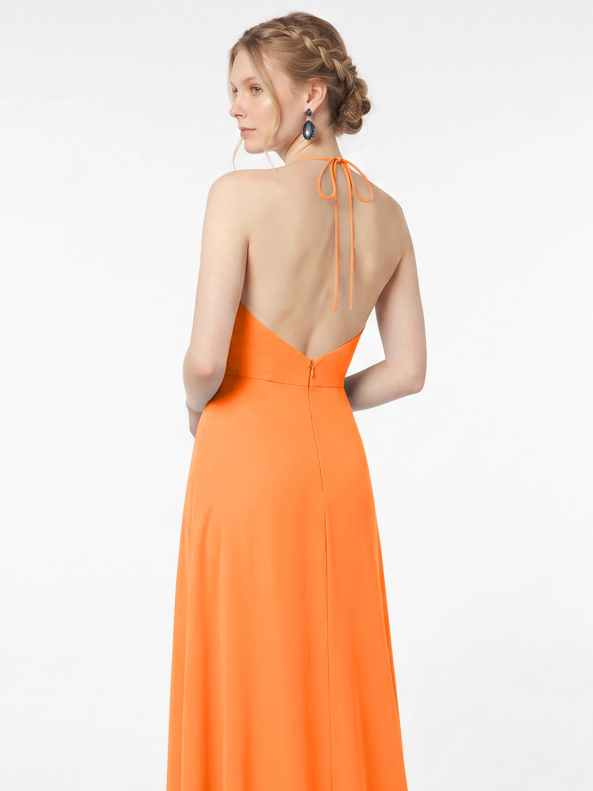 Chiffon Bridesmaid Dress with Halter 
