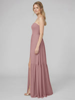 Strapless Bridesmaid Dress with Slit 