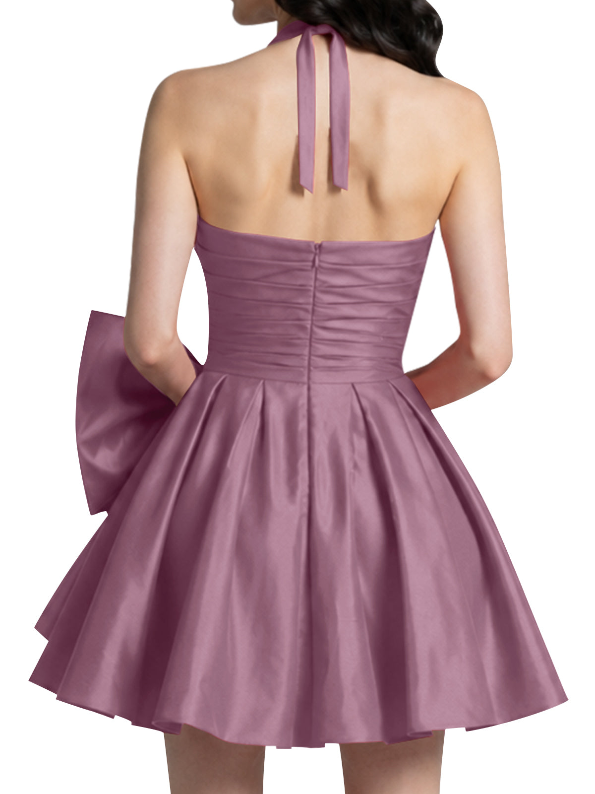Halter Oversized Bow Mini Dress 
