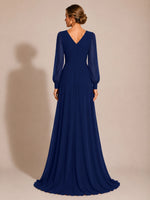 Chiffon Mother of the Bride Dress with Long Sleeves 