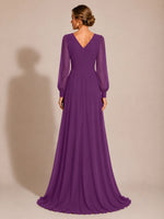 Chiffon Mother of the Bride Dress with Long Sleeves 