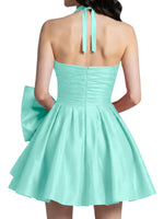 Halter Oversized Bow Mini Dress 