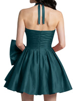 Halter Oversized Bow Mini Dress 