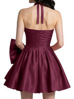Halter Oversized Bow Mini Dress 