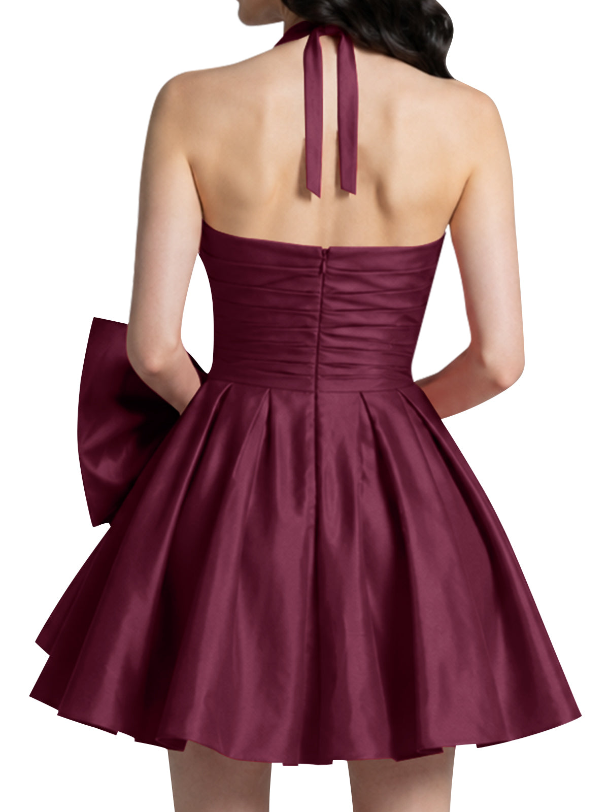 Halter Oversized Bow Mini Dress 