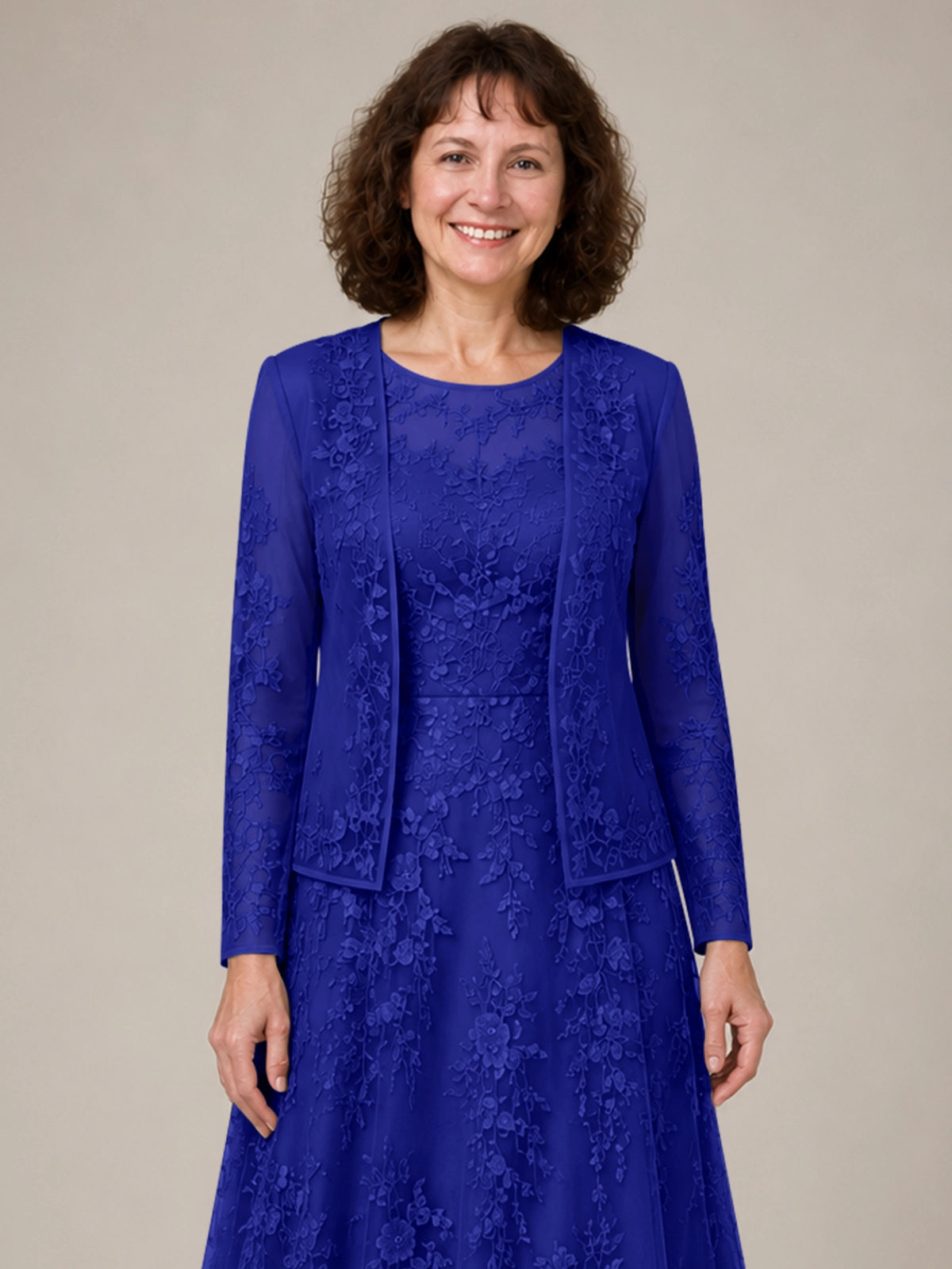 A-line Mother of the Bride Dress with Lace 