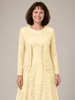 A-line Mother of the Bride Dress with Lace 